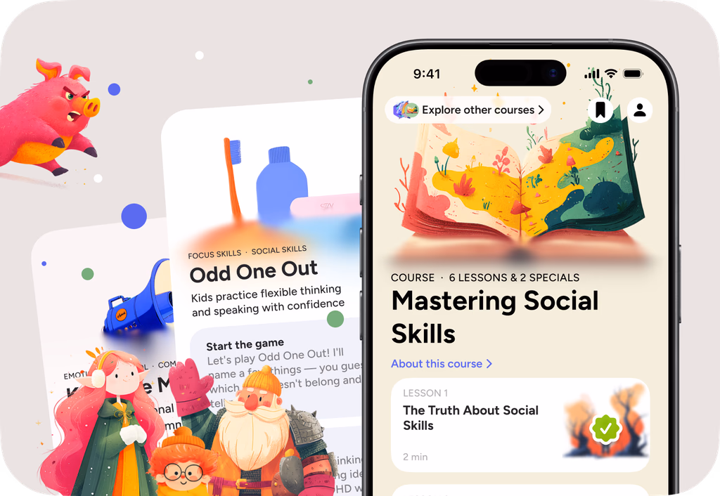 ABC Kids course screen — Mastering Social Skills